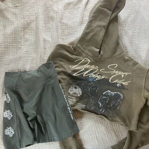 Darc Sport Olive Graphic Hoodie and Shorts